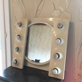 Space age mirror and its 2 luminous side lights