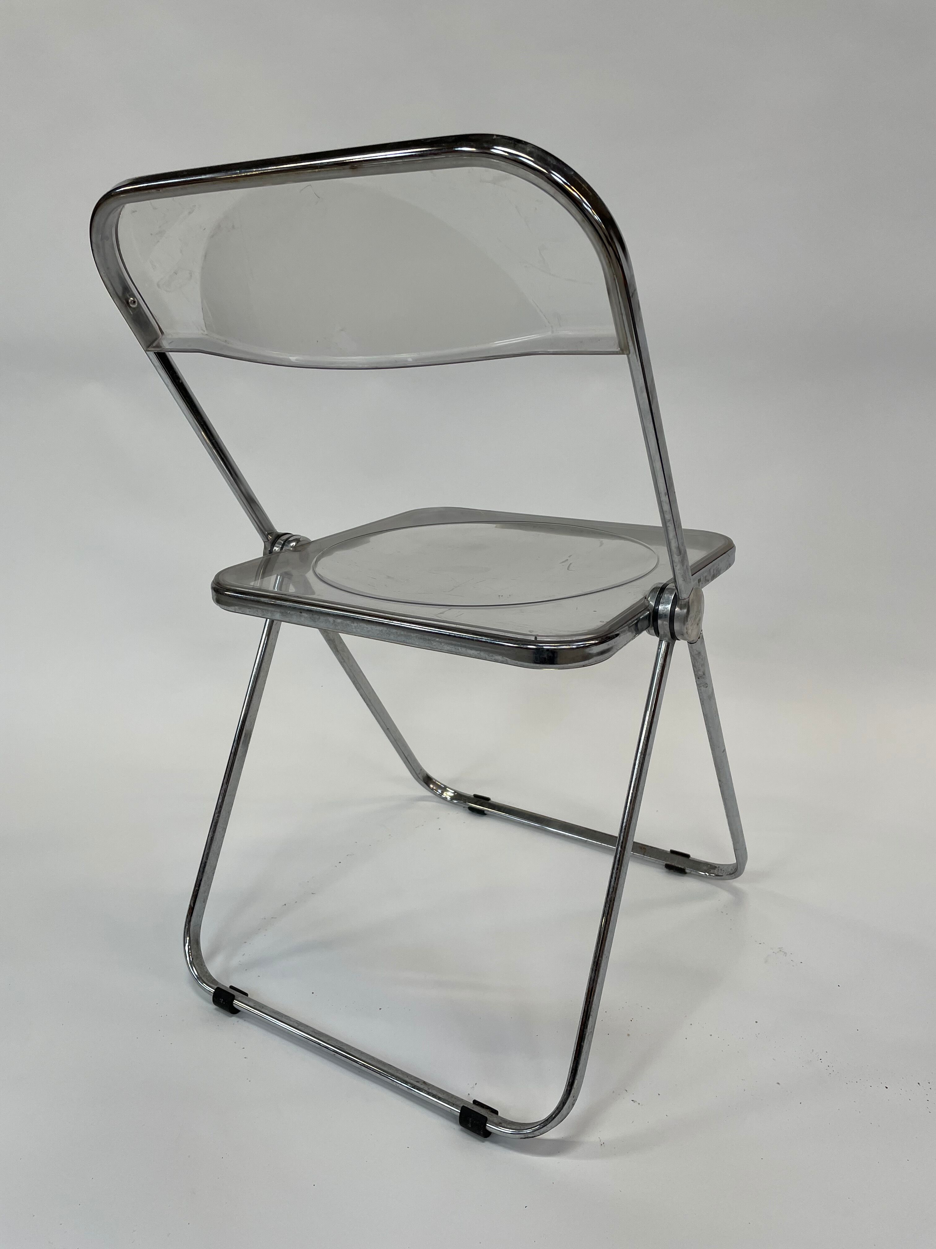 Giancarlo piretti plia lucite folding chairs for castelli