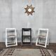 Trio of vintage folding chairs with canning and solid wood