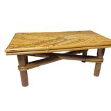 Vintage bamboo and rattan step stool