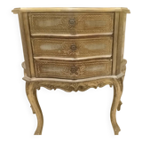 Table chevet 3 tiroirs 1950 -1970 italien bois doré