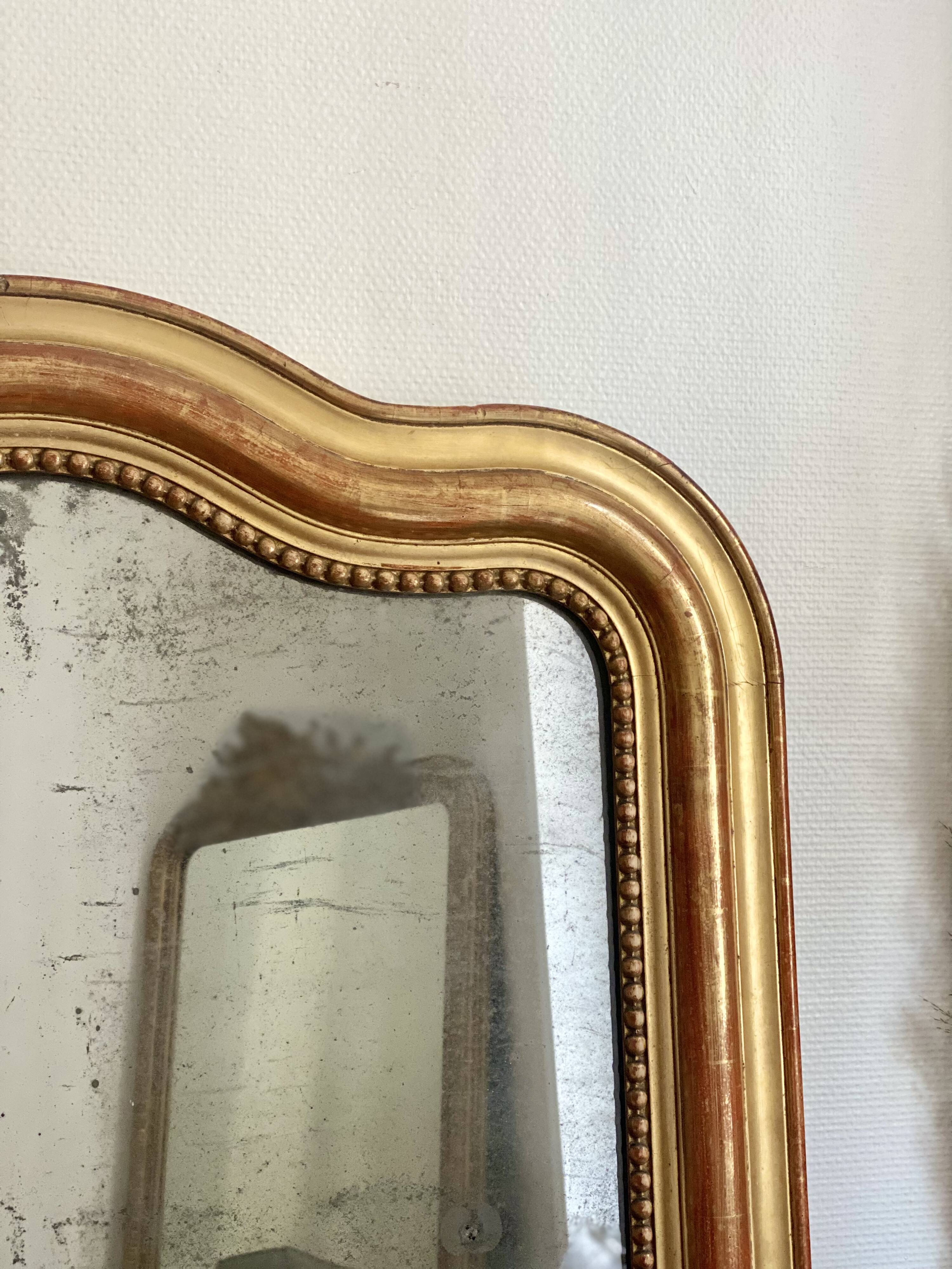 Old mirror louis Philippe golden gold leaf fireplace