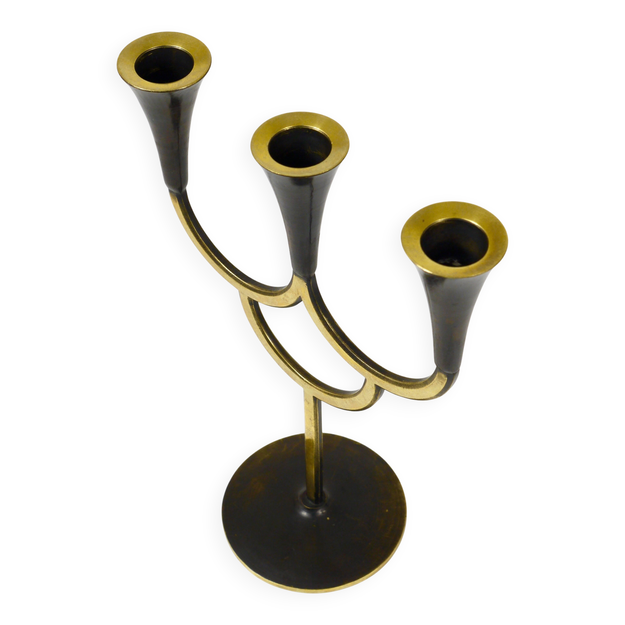 Brass chandelier by Richard Rohac, mid-century candle holder, Vienna, Austria, 1950s.