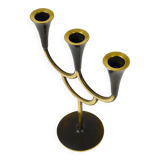 Brass chandelier by Richard Rohac, mid-century candle holder, Vienna, Austria, 1950s.