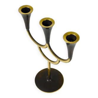 Brass chandelier by Richard Rohac, mid-century candle holder, Vienna, Austria, 1950s.