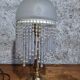 Art Nouveau lamp with blown glass pendants, early 20th century.