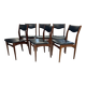 Set of 6 Scandinavian teak chairs, 1970s design.