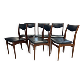 Suite de 6 chaises Teck scandinave design 1970