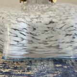 Vintage pastel pendant light with blue trim