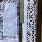 Series of 10 ercuis silver metal table knives