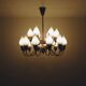 Fog & Mørup 18-Arm Brass and Opaline Glass Tulip Chandelier