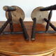Pair of turned wooden tripod stools