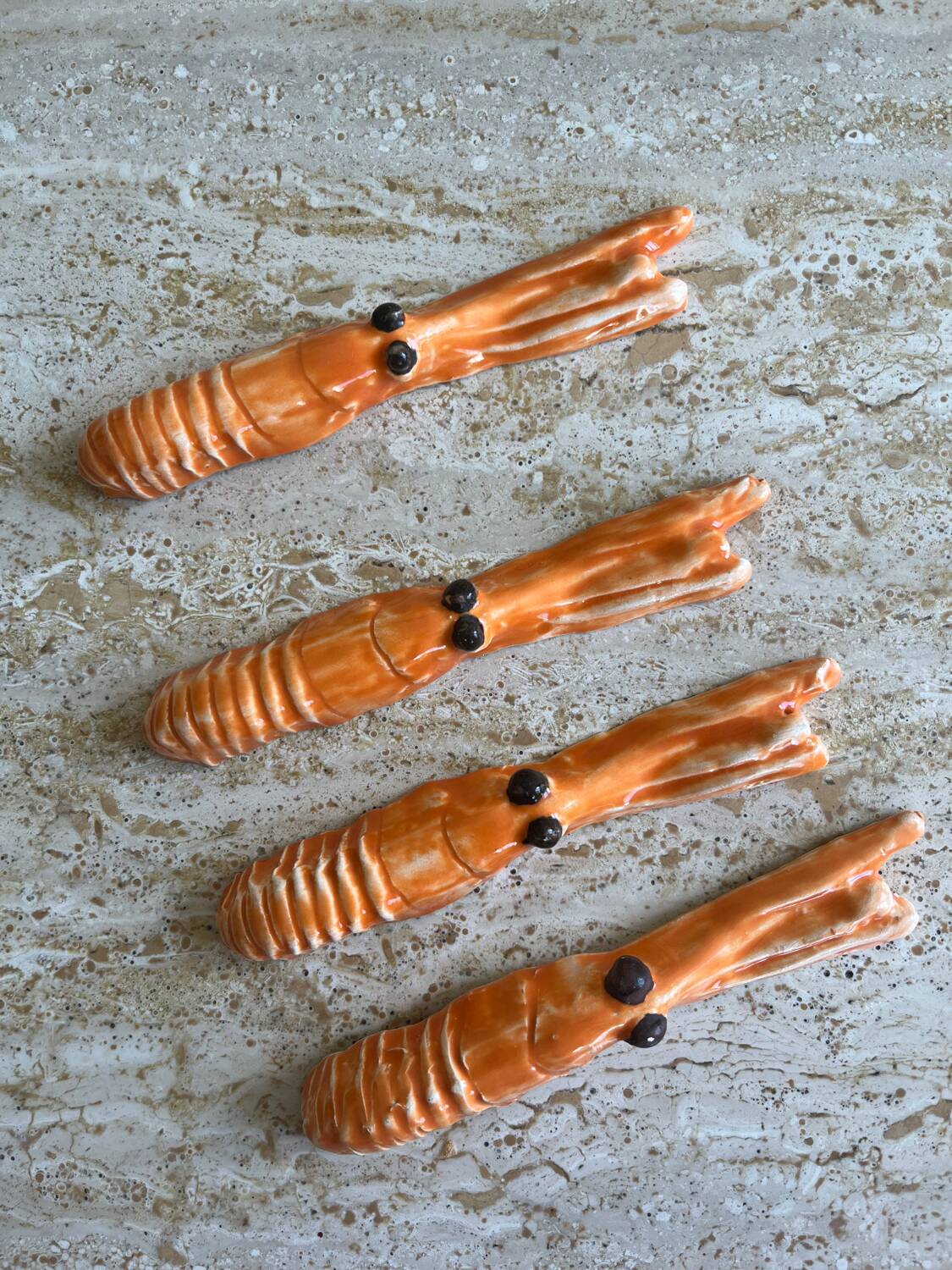 4 ceramic langoustine knife rests