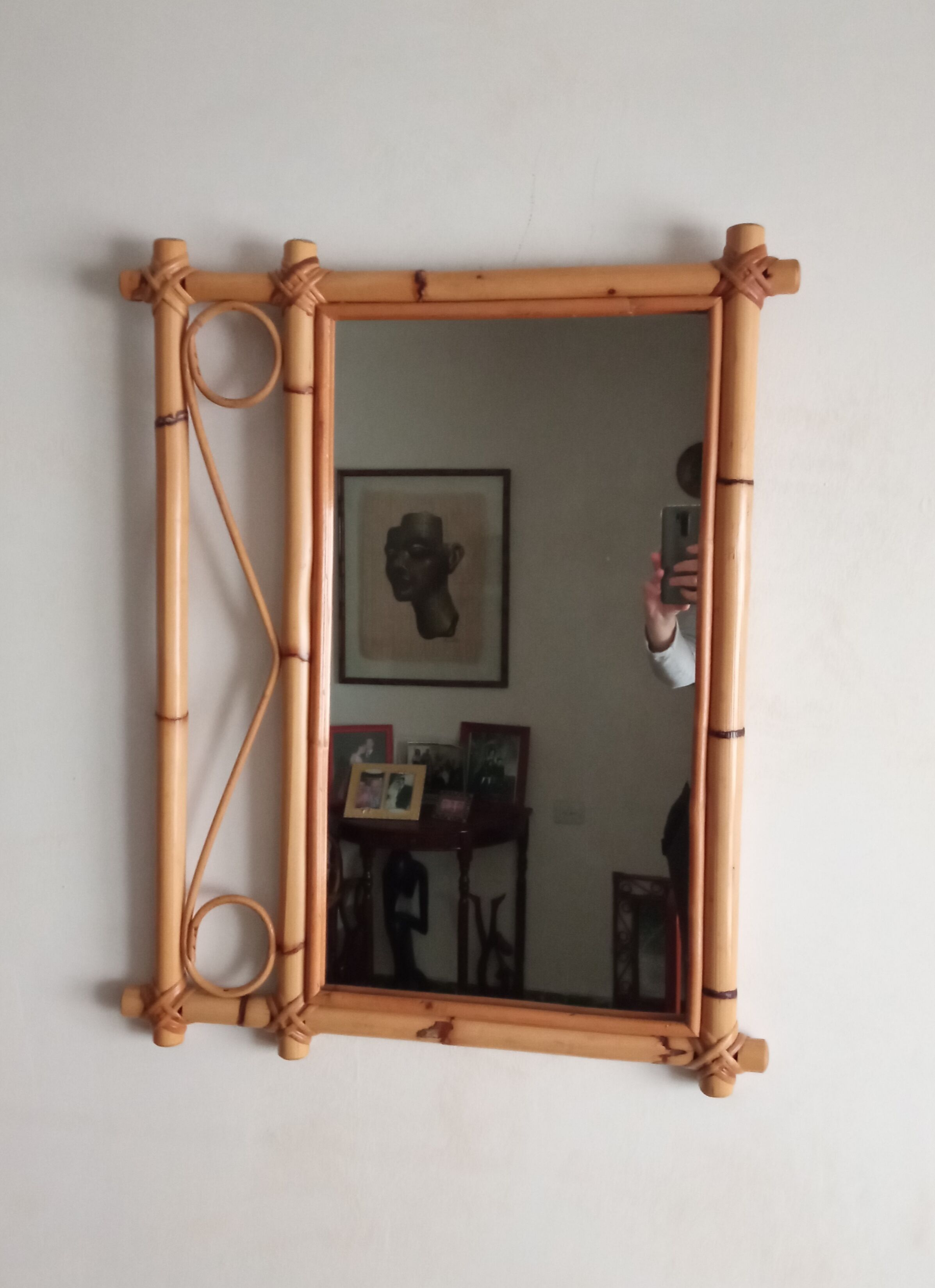 Vintage bamboo mirror