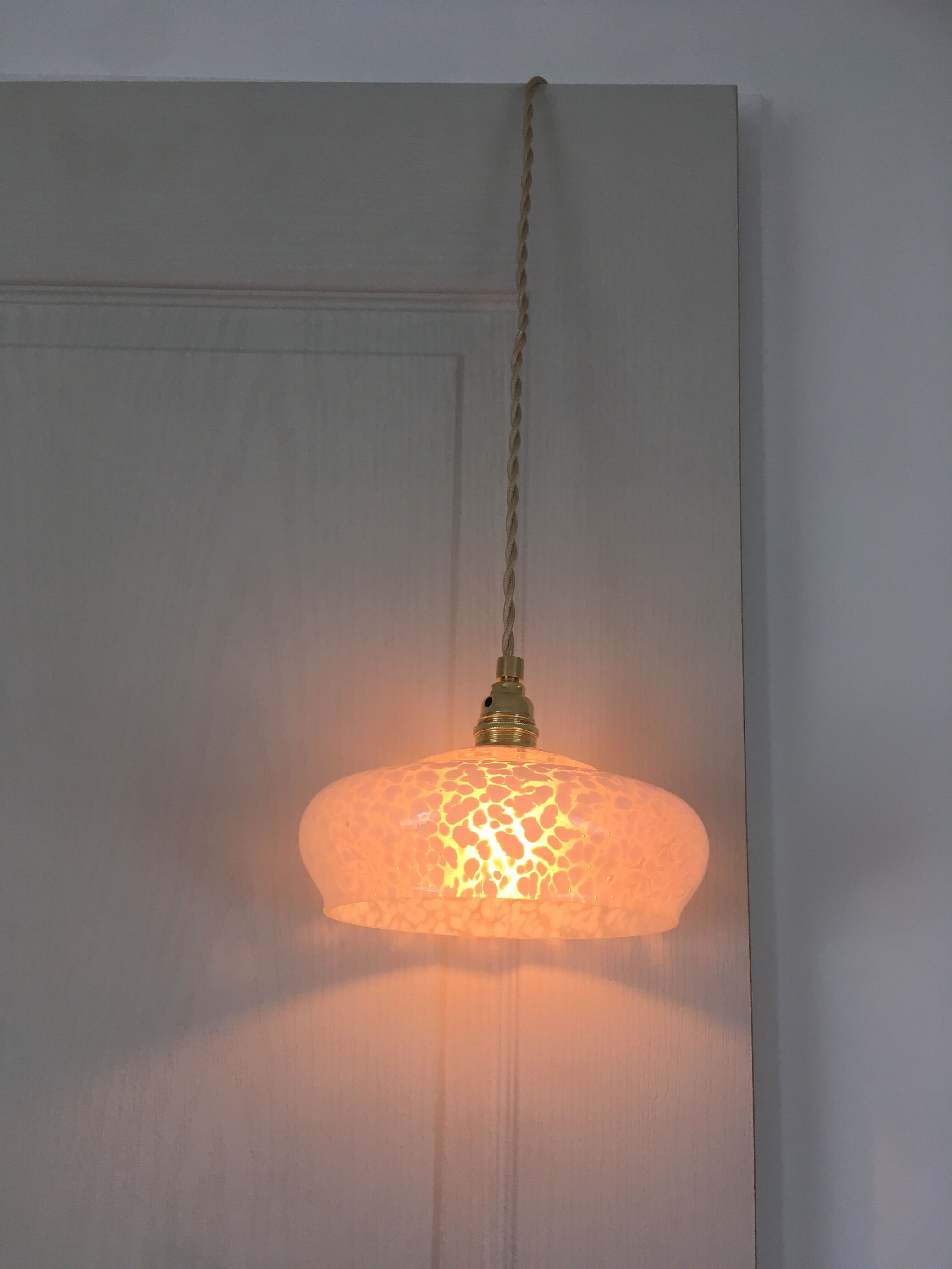 White Clichy glass pendant lamp