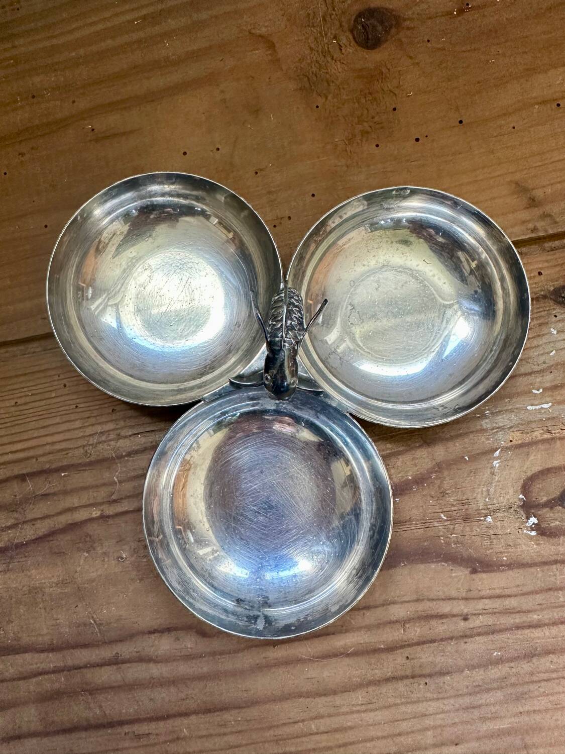 Old metal servant, silver Old metal servant, silver