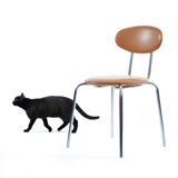 Mid-century hair by Kovona in faux leather and chrome, Czechoslovakia 1970s