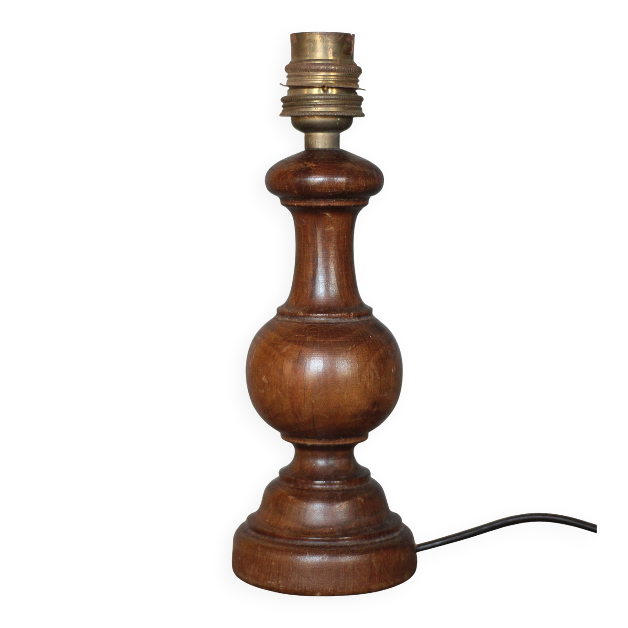 wood lamp, vintage wooden lamp base, table lamp, living room lamp