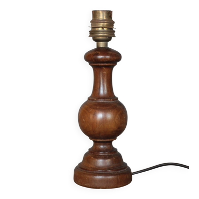 lampe bois, pied de lampe bois vintage, lampe à poser, lampe de salon