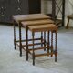 Rustic nesting tables in oak from the 1950s.