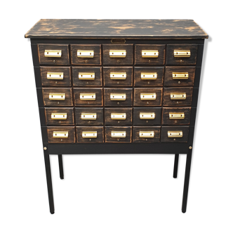 Old sheet furniture 25 drawers wood and metal industrial furniture