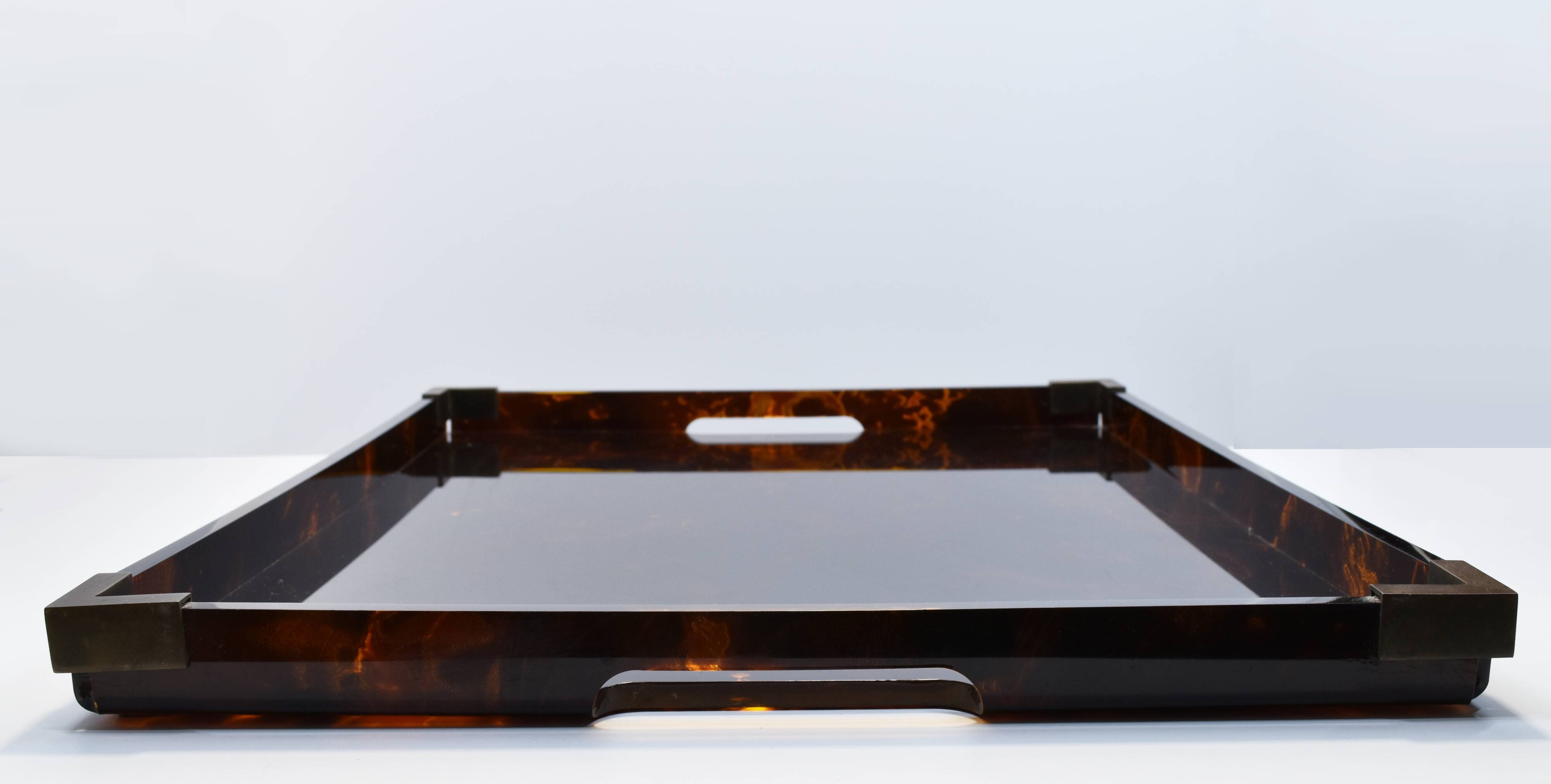 Tray 1970 plexiglass decoration scale and brass