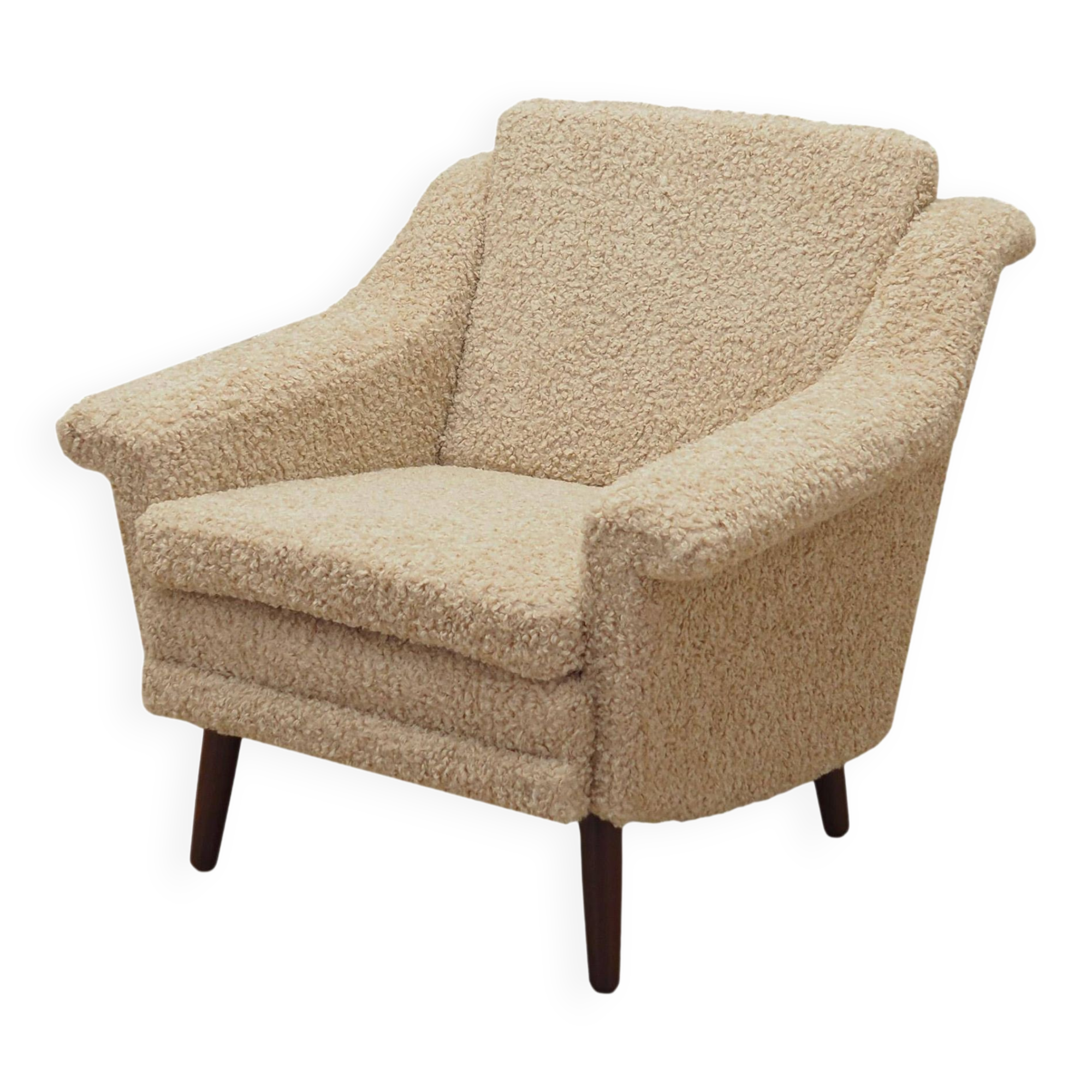Fauteuil beige, design danois, années 1970, production : Danemark