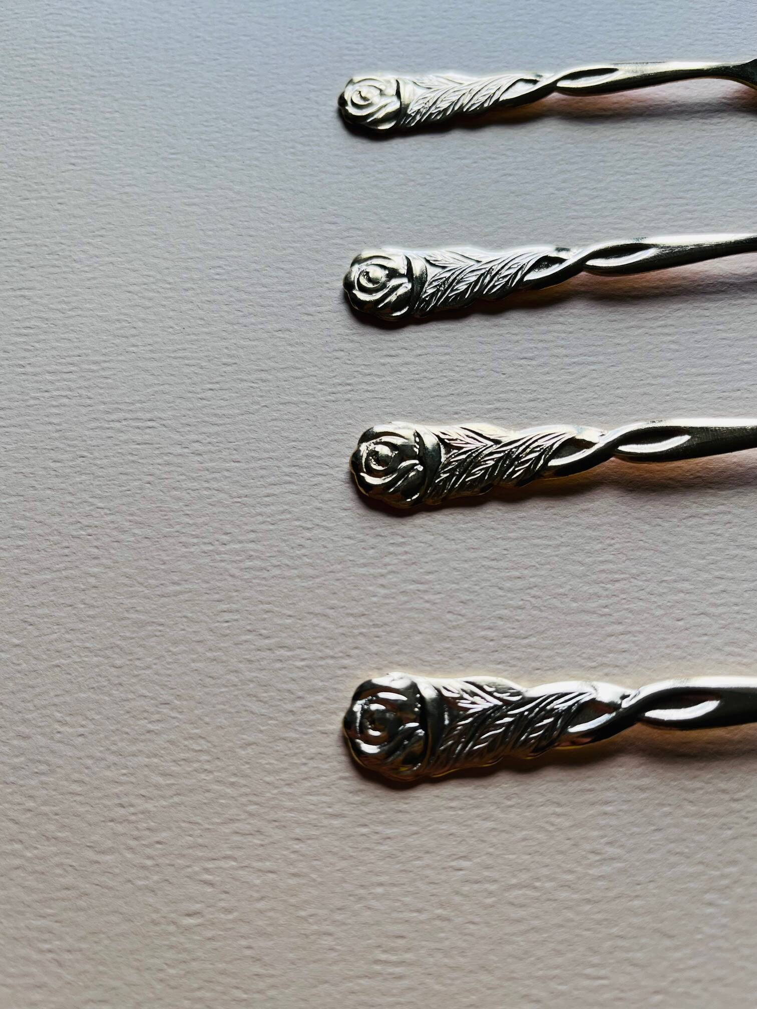 Vintage gold-plated appetizer forks