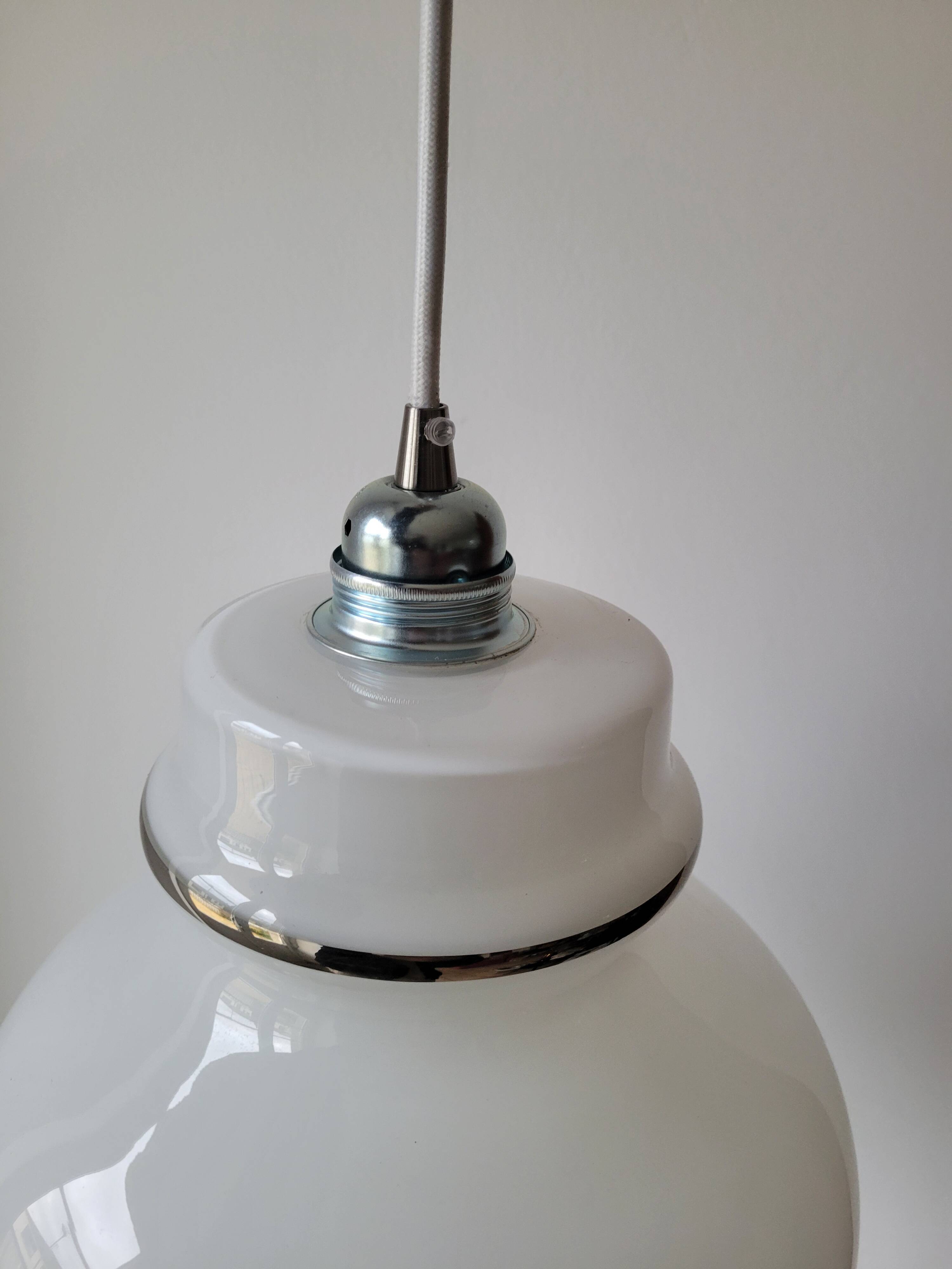 White opaline pendant light