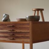 Mid Century Large Danish Drawing Cabinet, Made in Pine and Beech, 1960s