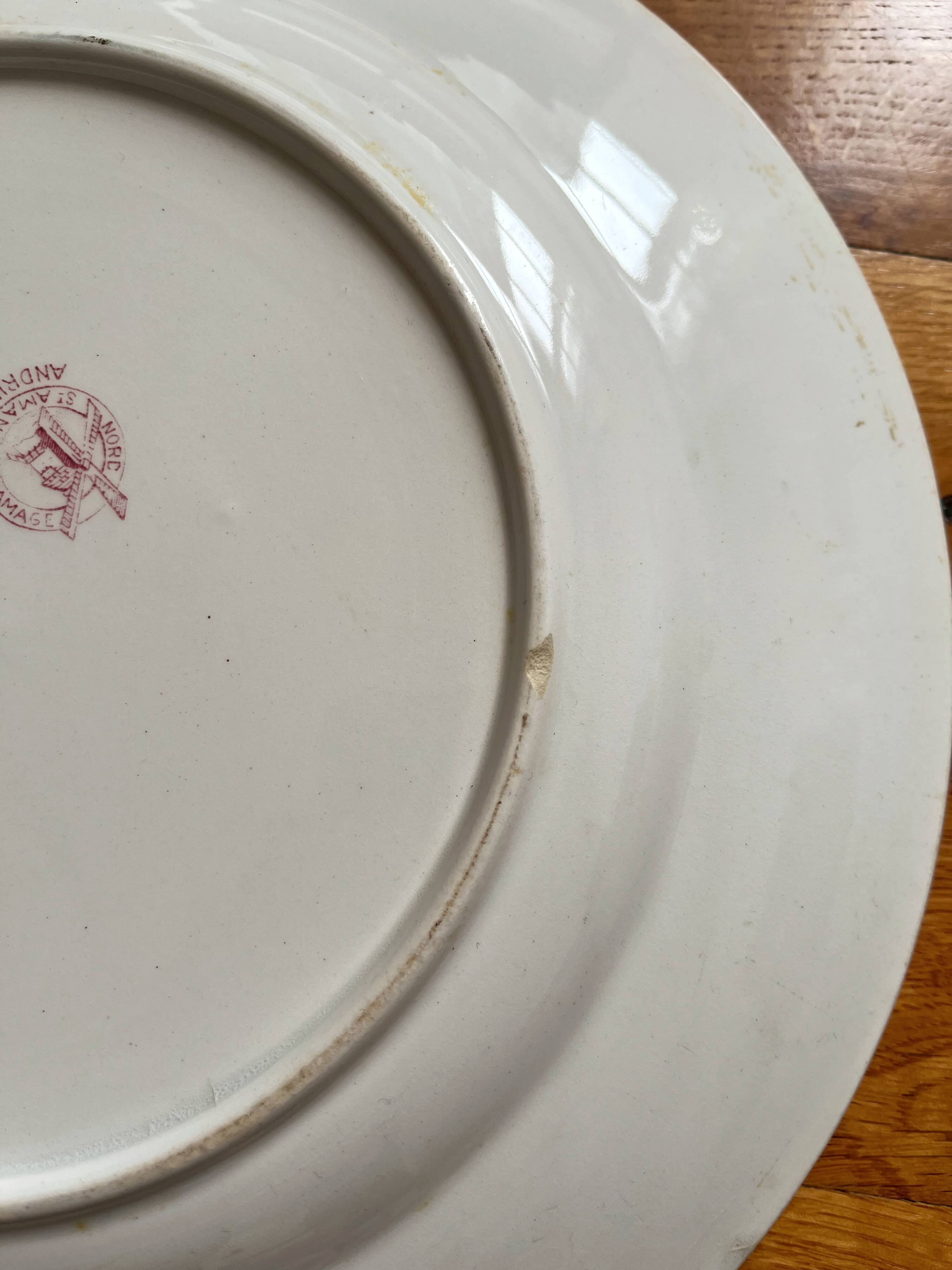 Round iron earth dish Adrianople, Saint Amand and Hamage