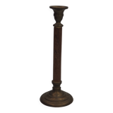 Wood and brass candle holder