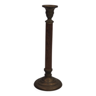 Bougeoir bois et laiton