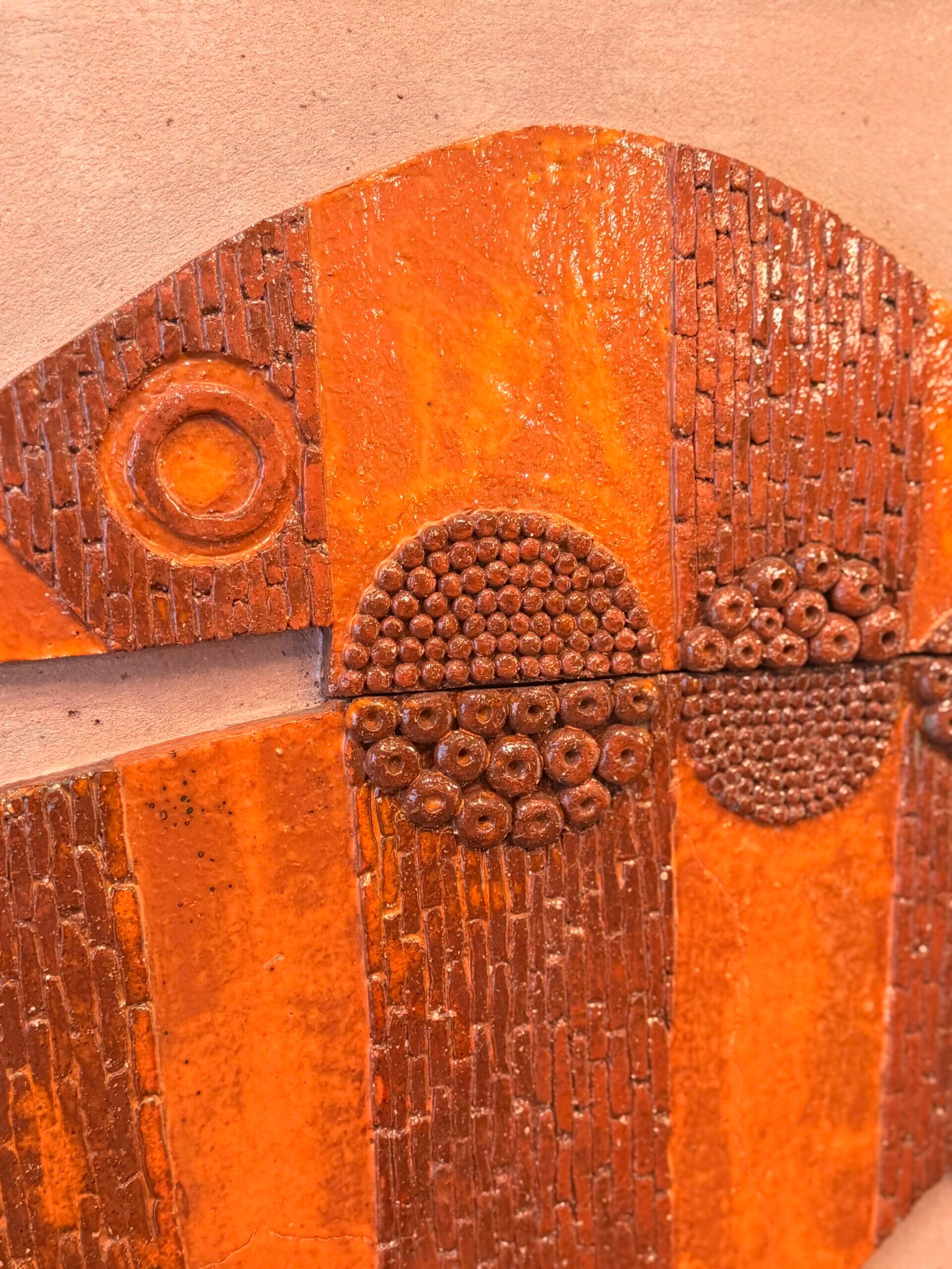 Large ceramic wall panel, stylised fish – 1960s