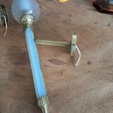 Pair of brass and glass wall sconces