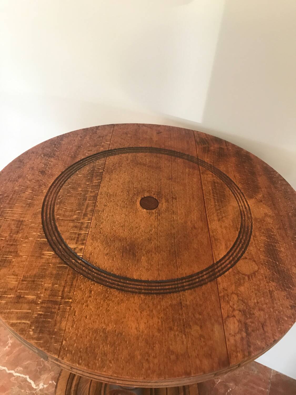 Mid century turned wood side table