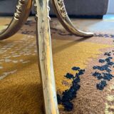 70's side table in brass and glass