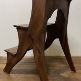 Walnut bookcase step stool