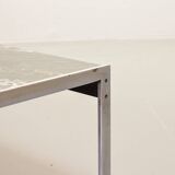 Kho Liangh Black Marble and Brushed Steel Coffee Table by Artifort 1960s