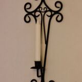 Pair of vintage black metal sconces