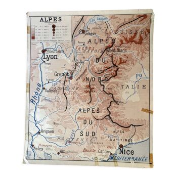 Carte géographique Alpes et Pyrénées