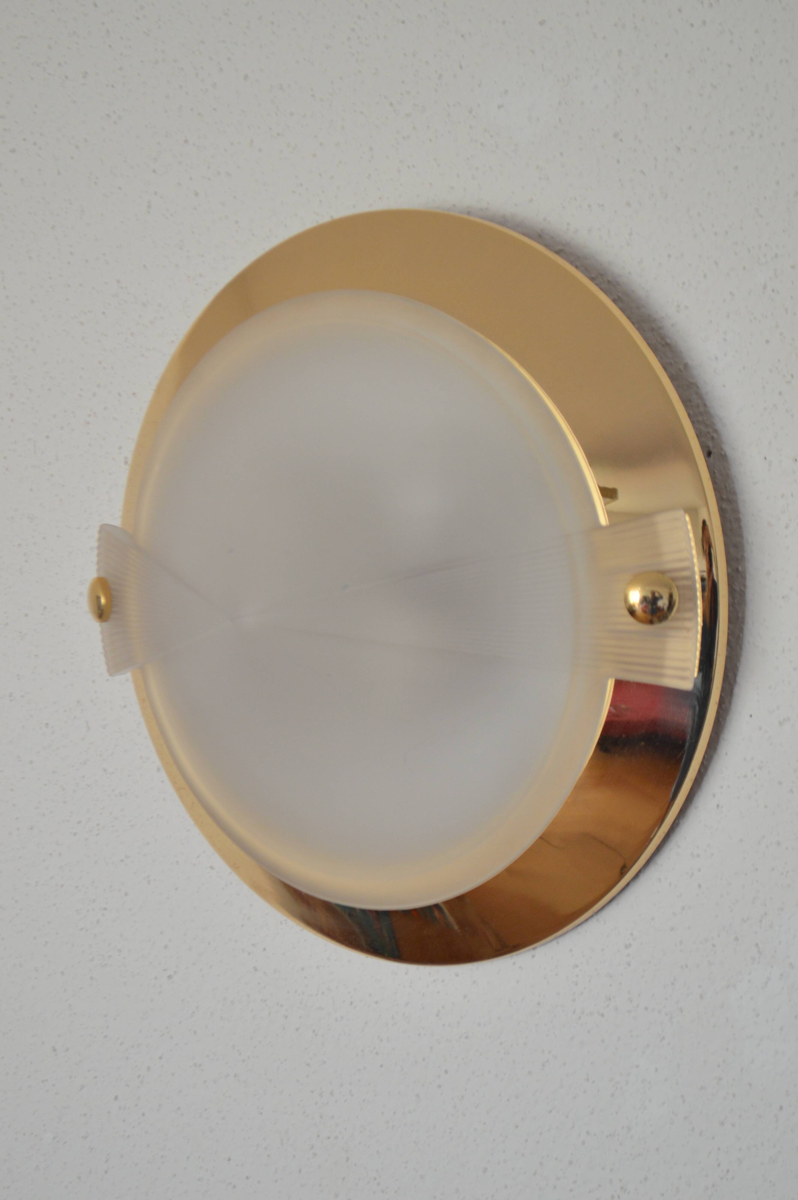 Wall light from the 80s vintage design gold glass