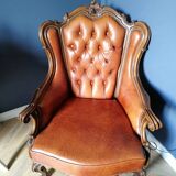Vintage earchair "Chesterfield" leather