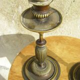 Pair of bronze candlesticks