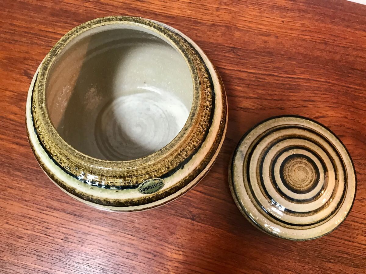 Ceramic Art Pot or Box with Lid from Søholm Stoneware, Denmark 1960s