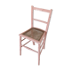 Chaise ancienne vintage rose avec assise cannage