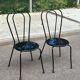 Pair of vintage bistro chairs in black metal — Terrace & Balcony