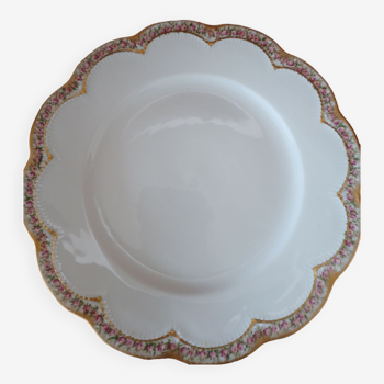 Haviland porcelain plate, contour decorations in floral garland.