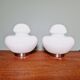 Lampe de table Space Age en opaline blanche, années 70