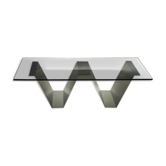 Table basse en aluminium années 70